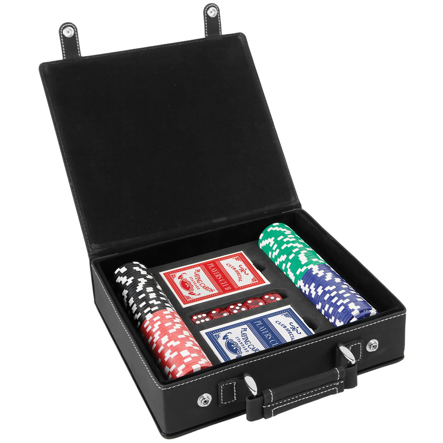 Laserable Leatherette 100 Chip Poker Set