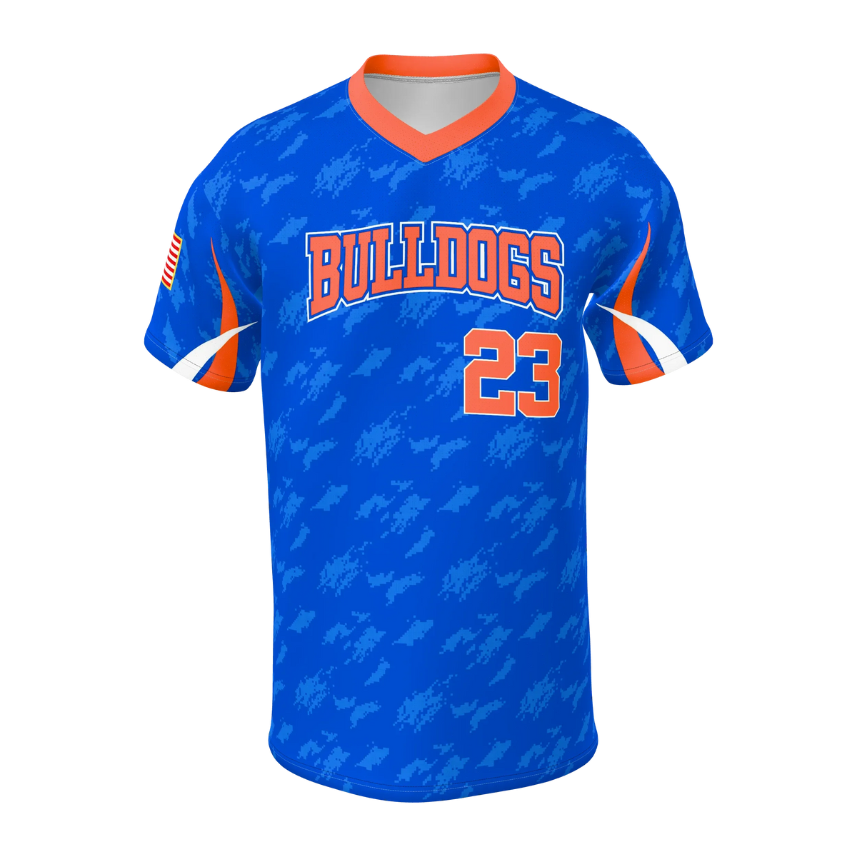 Custom Sublimated Men's Short Sleeve V-Neck T-Shirt — baseball alternate view 1