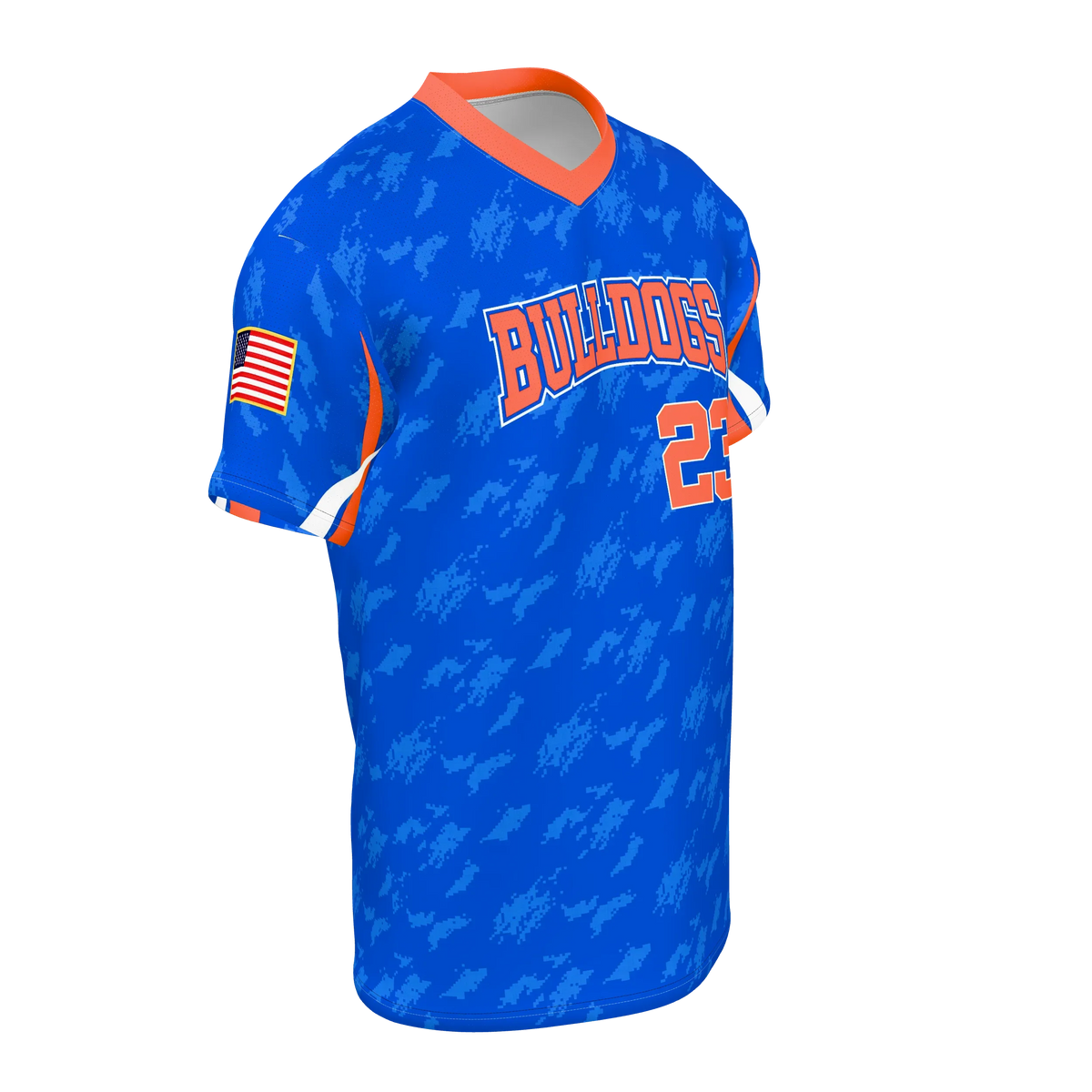 Custom Sublimated Men's Short Sleeve V-Neck T-Shirt — baseball alternate view 8