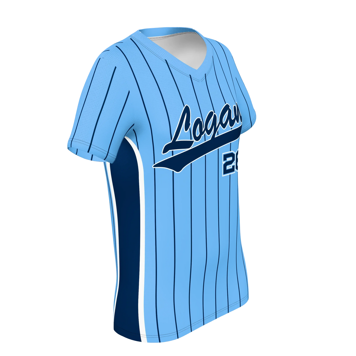 Custom Sublimated Women's Short Sleeve V-Neck T-Shirt — softball supplier alternate view 8