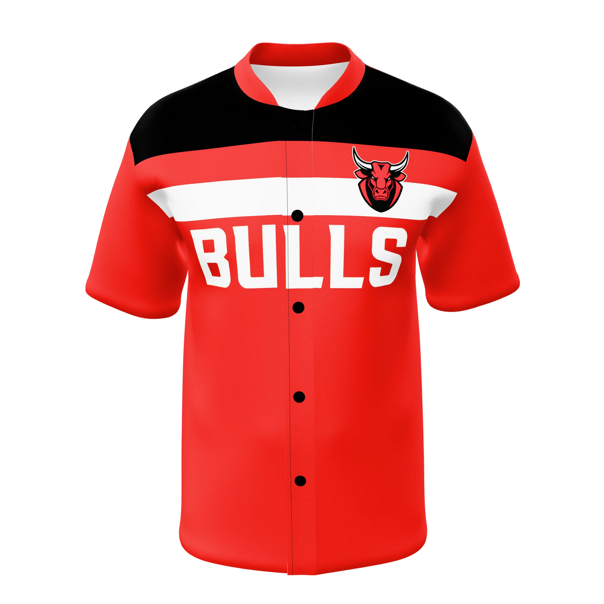 Custom Sublimated Men's & Youth Short Sleeve Snap-Front Warm-Up Shirt — PR390 supplier view 1