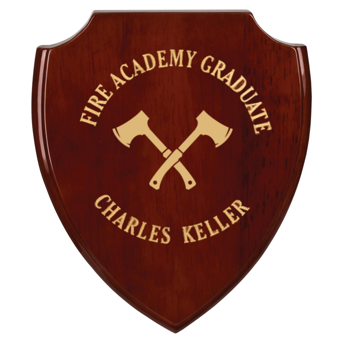 Rosewood Piano Finish Shield Plaque Award
