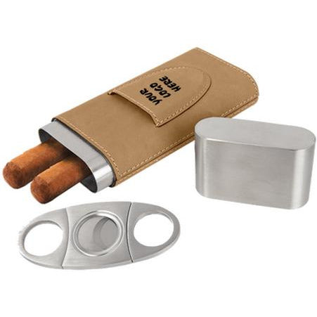 Leatherette Cigar Case with Cutter