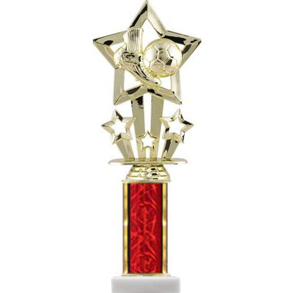 Star Theme Figure and Column Round Trophy