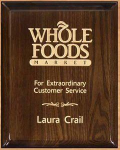 Walnut Piano Finish Plaque - Color-Filled