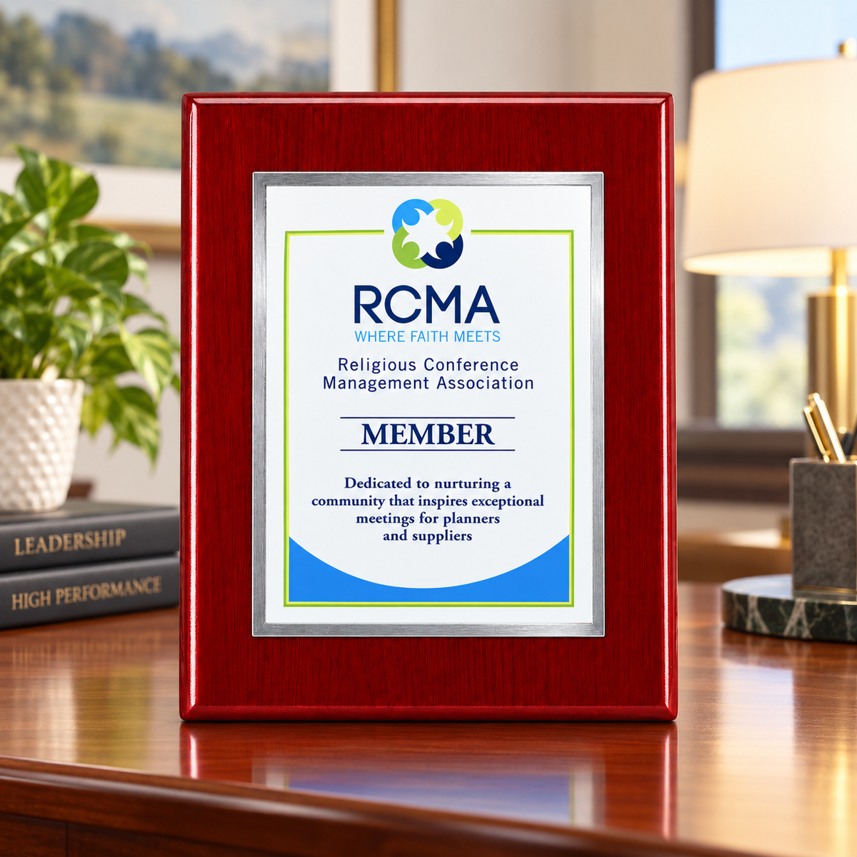 Executive Rosewood Piano Finish Plaque with Color Plate