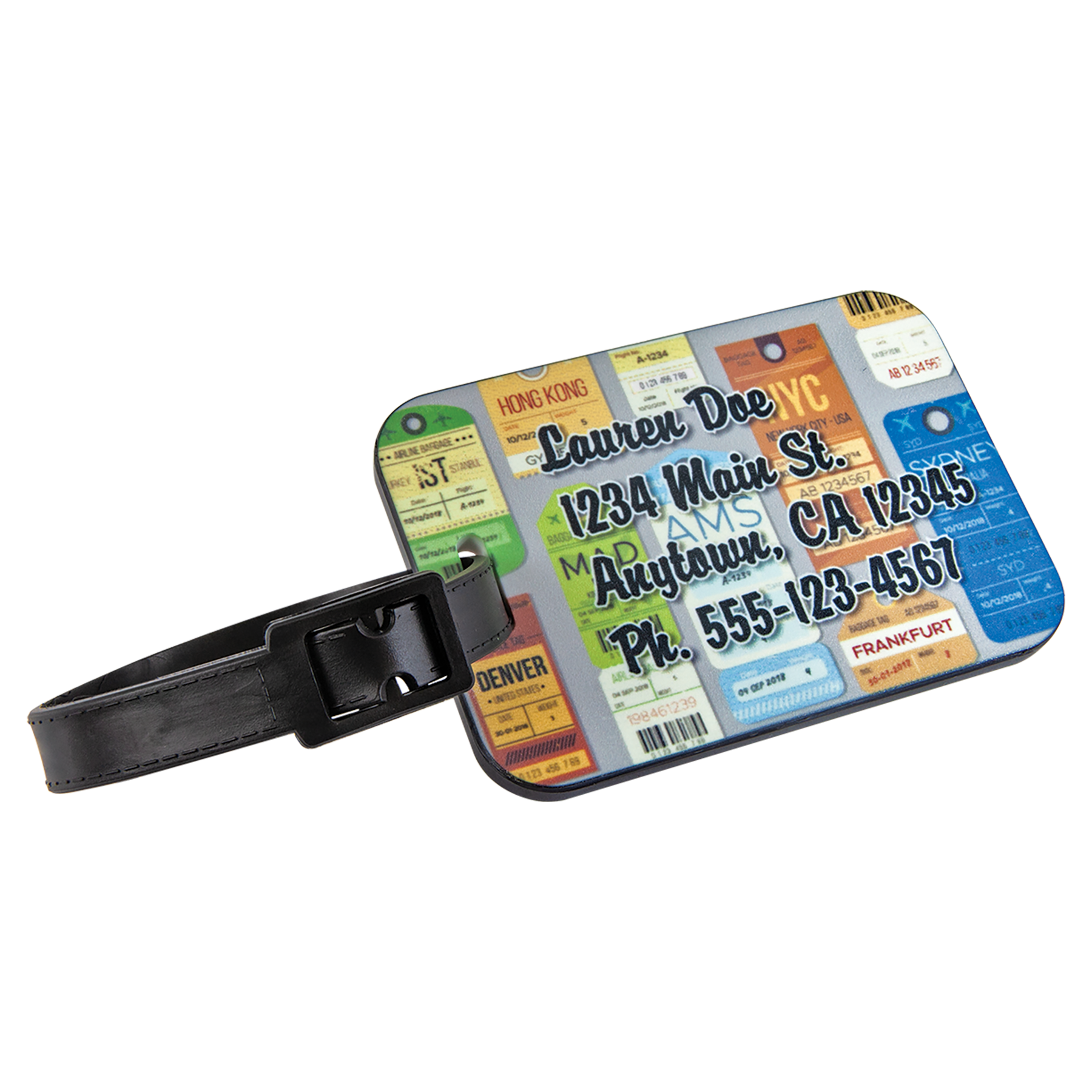 Full Color Black Edge Luggage Tag