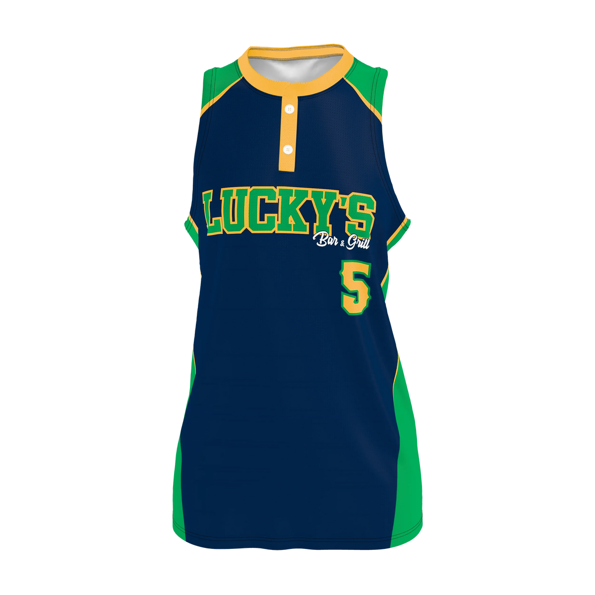 Custom Sublimated Women's & Girls' Two-Button Sleeveless Softball Jersey — supplier view 1