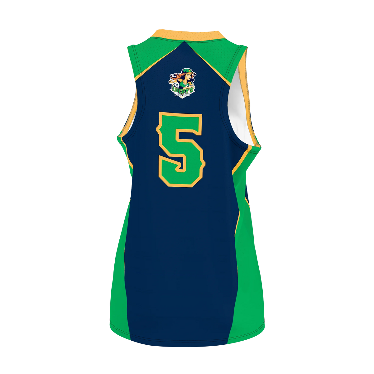 Custom Sublimated Women's & Girls' Two-Button Sleeveless Softball Jersey — supplier view 4