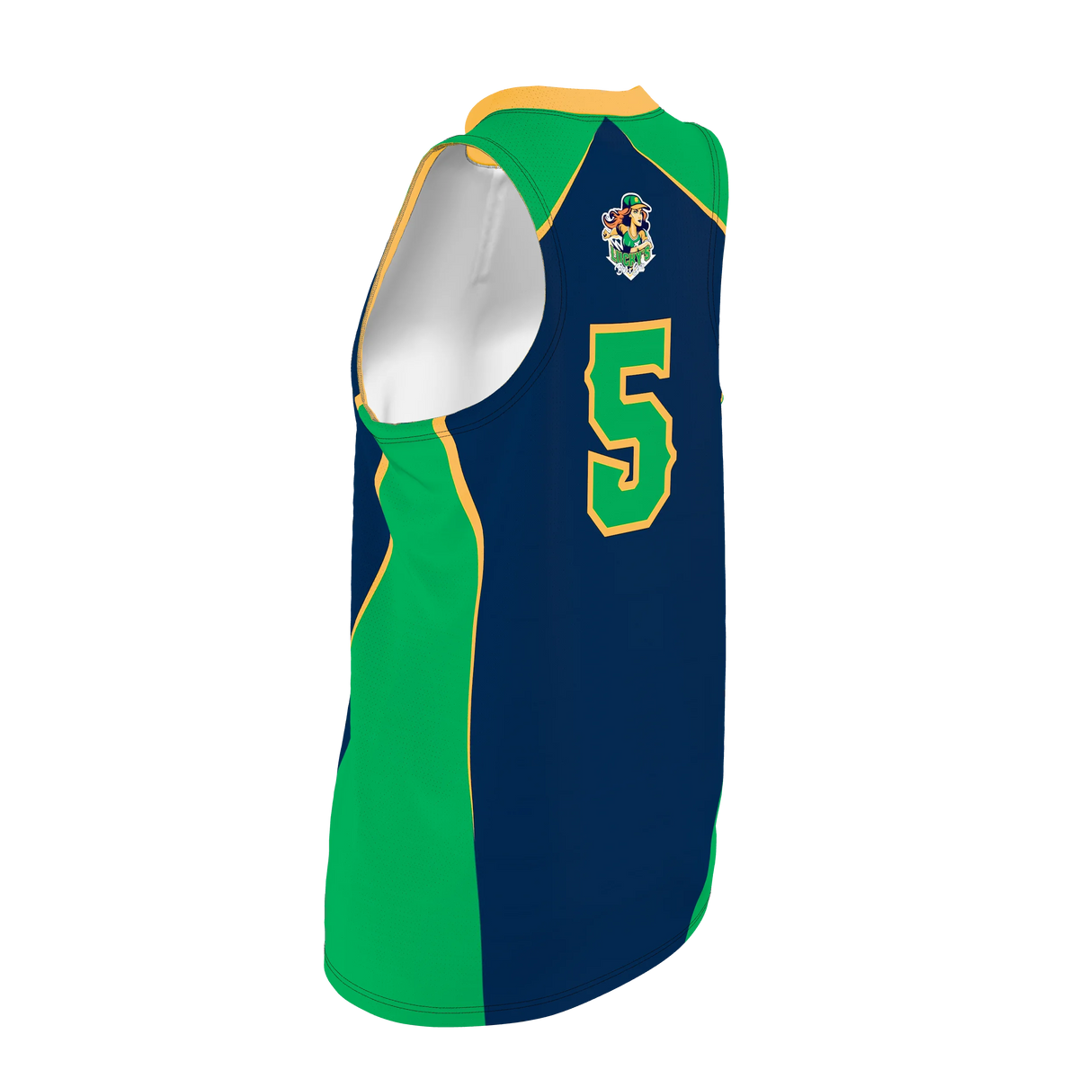 Custom Sublimated Women's & Girls' Two-Button Sleeveless Softball Jersey — supplier view 5