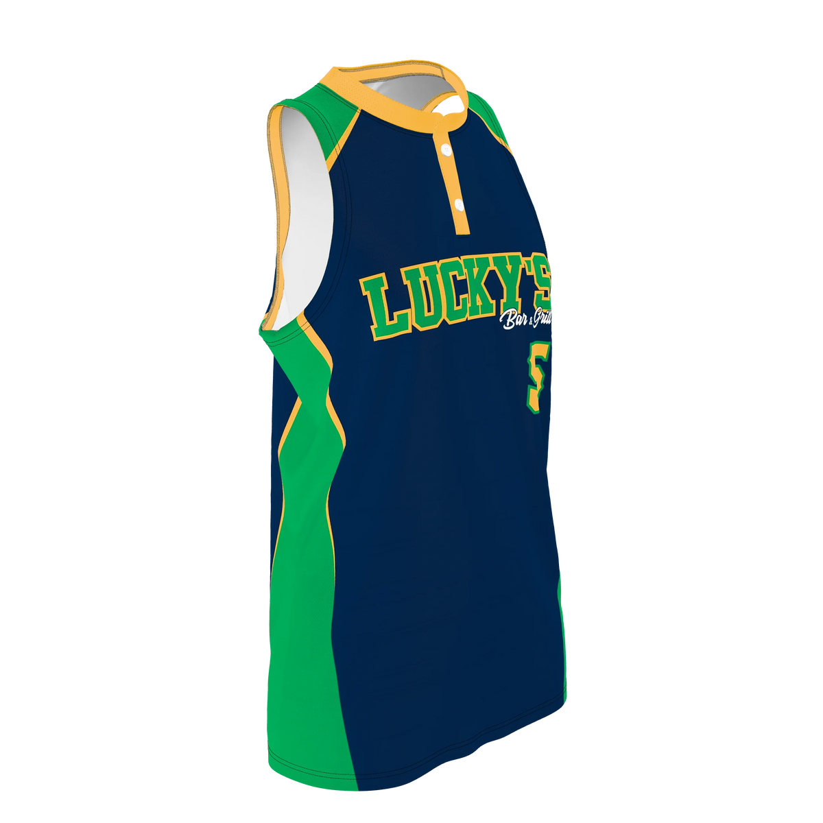Custom Sublimated Women's & Girls' Two-Button Sleeveless Softball Jersey — supplier view 8