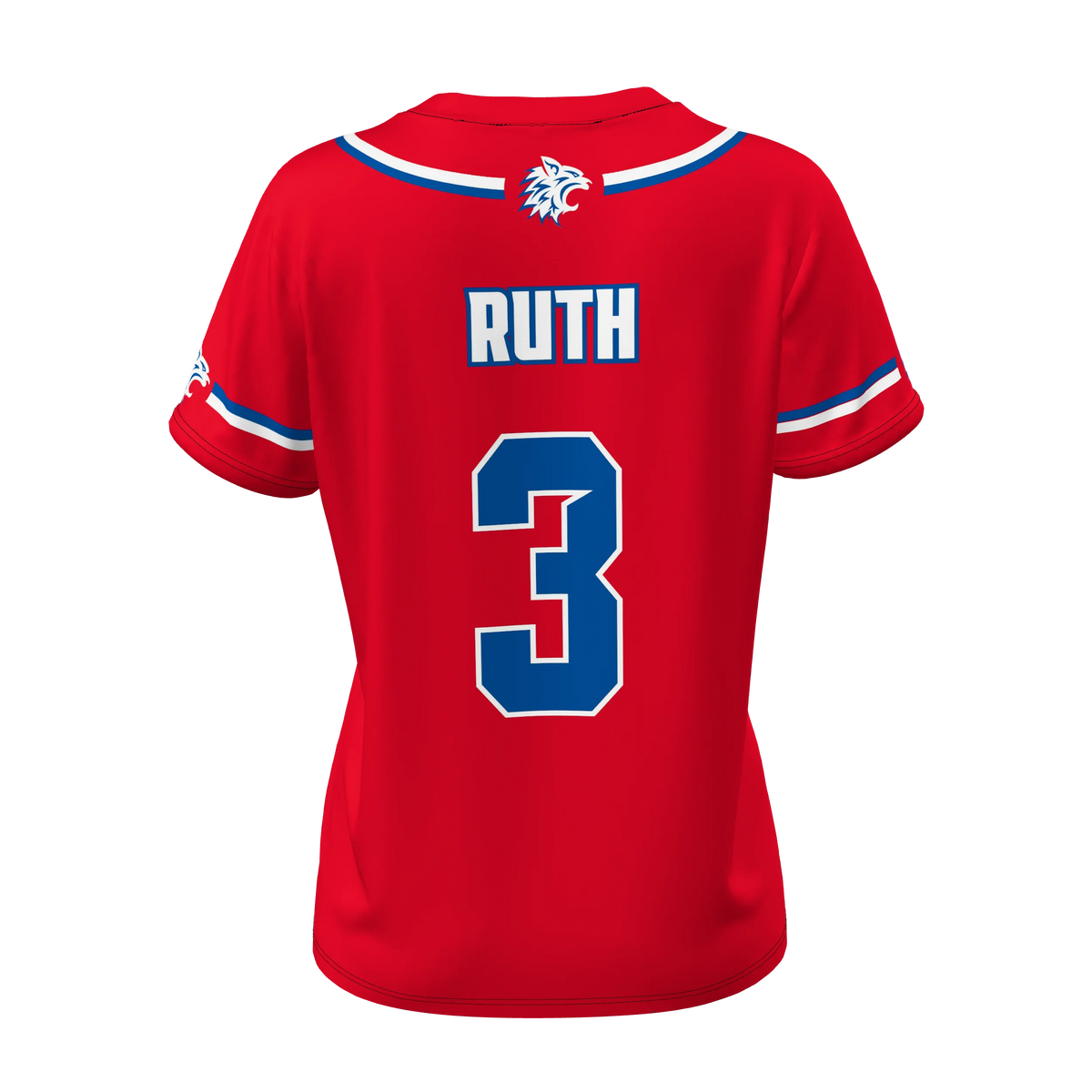 Custom Sublimated Women's Short Sleeve Two-Button Shirt — softball supplier alternate view 4