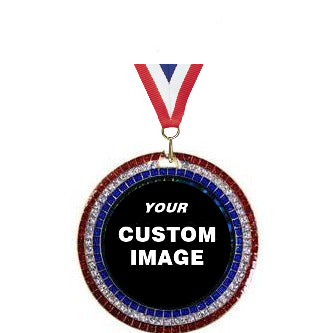 Red/Blue/White Glitter Medal Series
