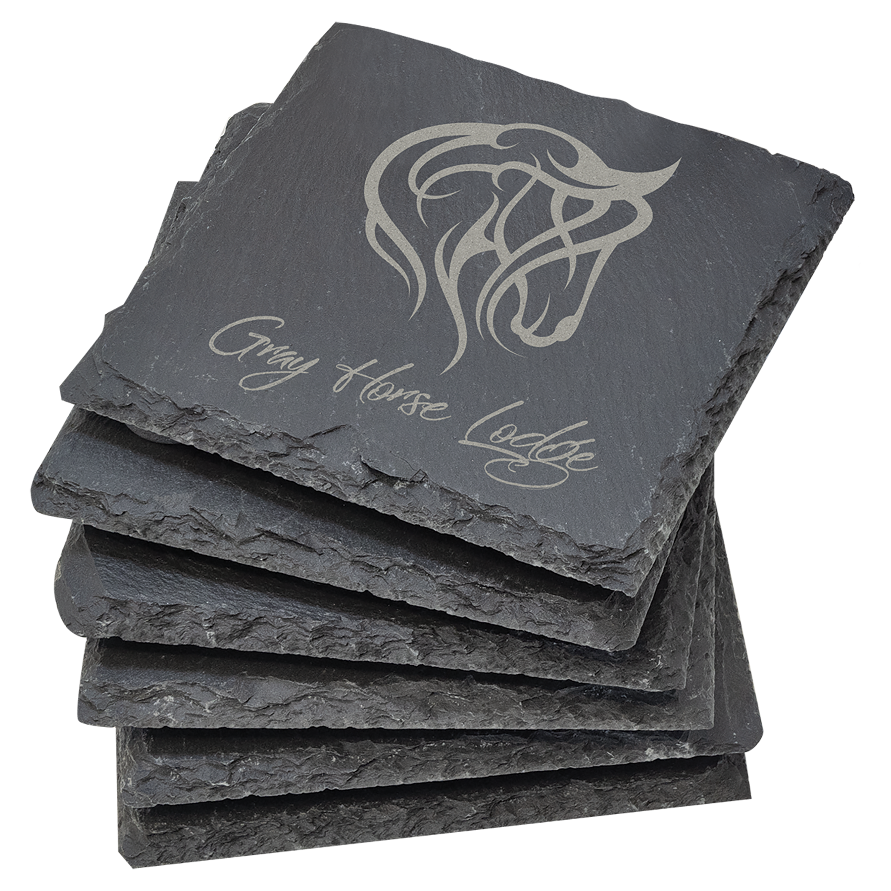 Six Piece Slate Coaster Set