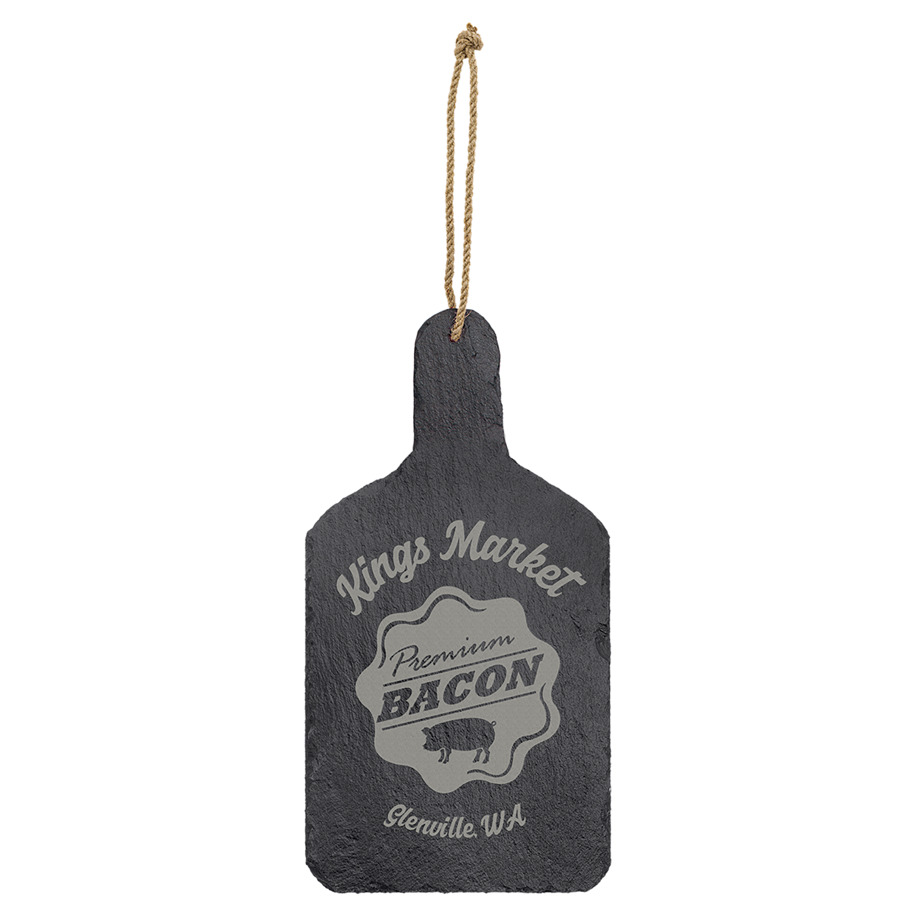 Black Slate Paddle Cutting Board Decor with Foam Pads and Hanging String