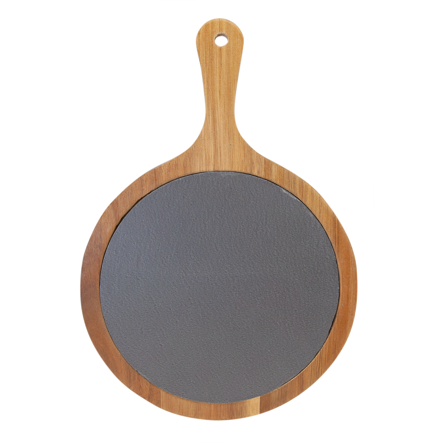 Round Paddle Shaped Cutting Board -Acacia Wood/Slate