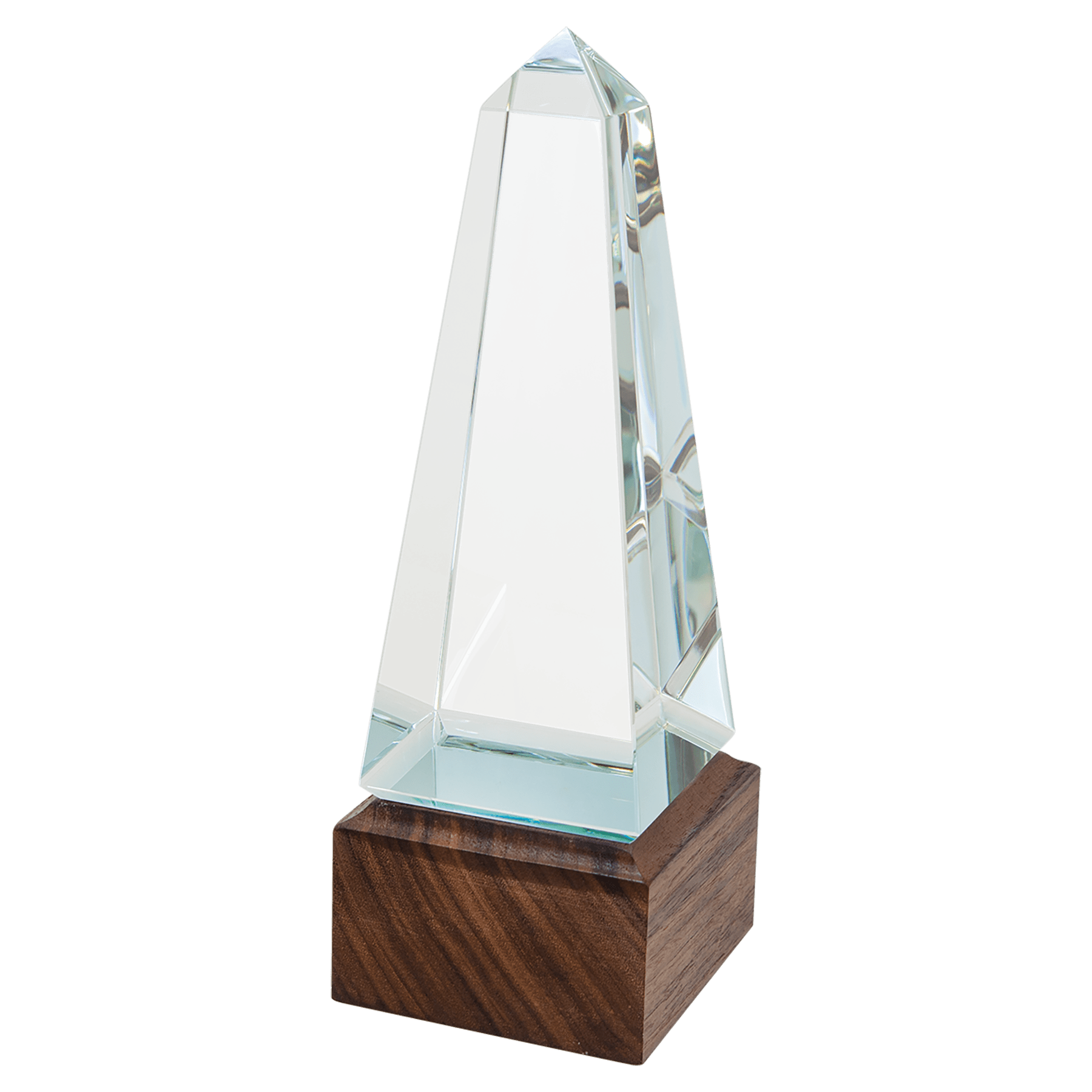 Obelisk Sierra Glass with Walnut Base