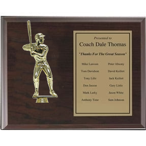 Figurine On Pedestal Cherry Finished Plaque