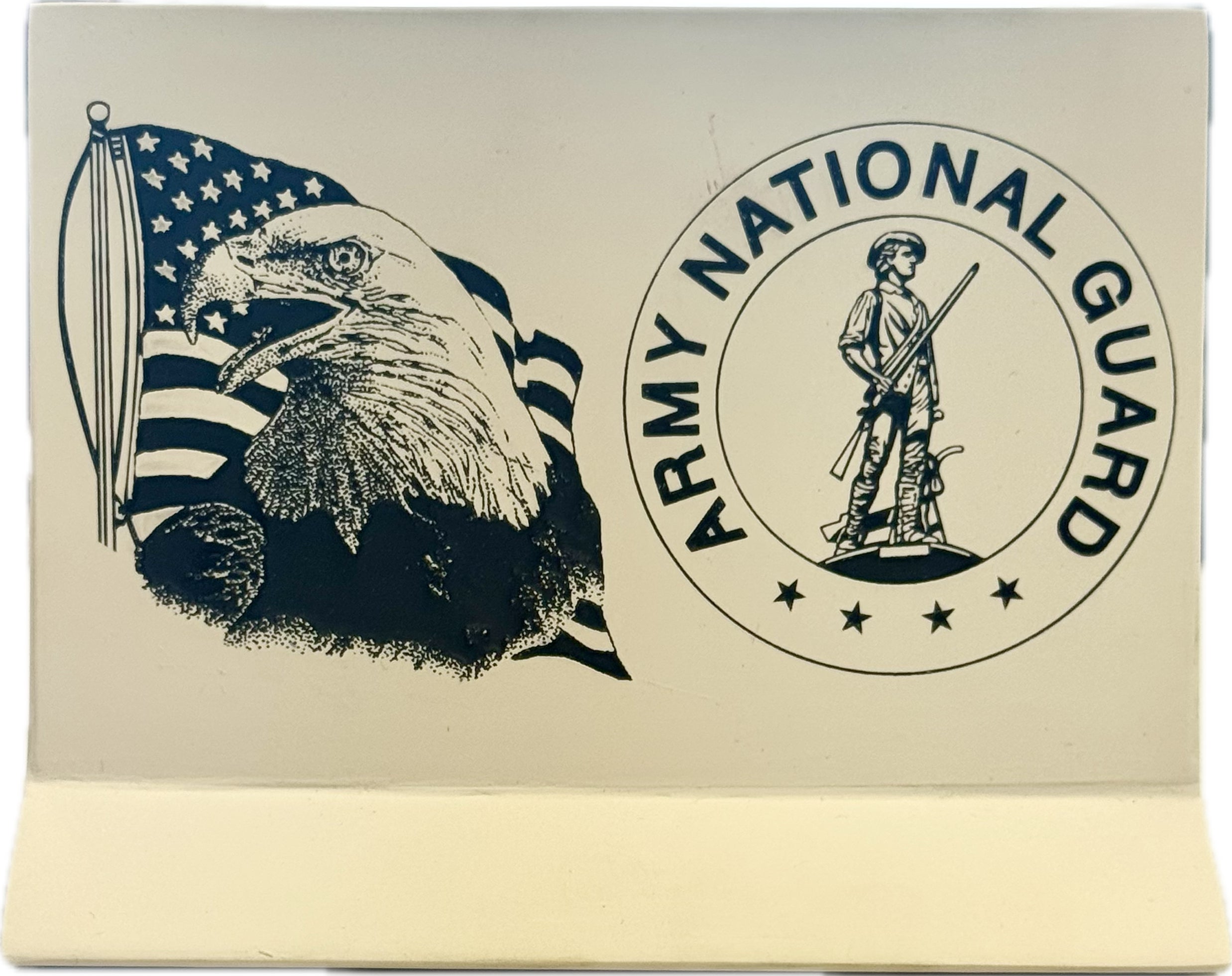 White Porcelin Eagle/Flag Army National Guard