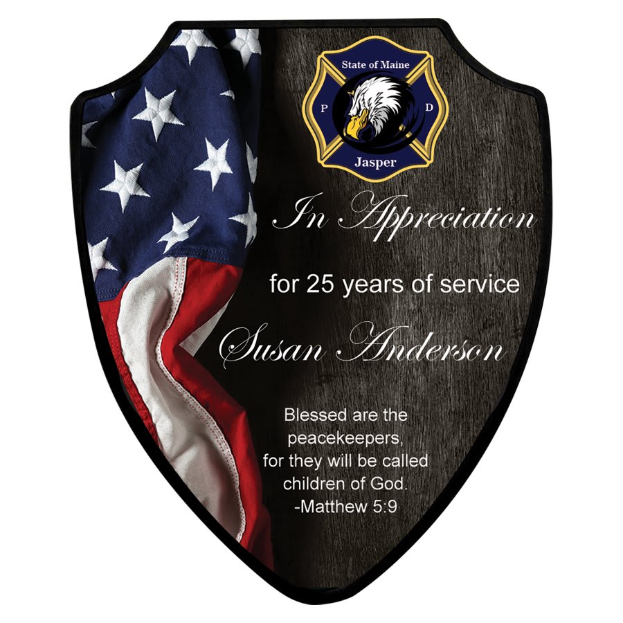 Shield Plaque with Black Edges