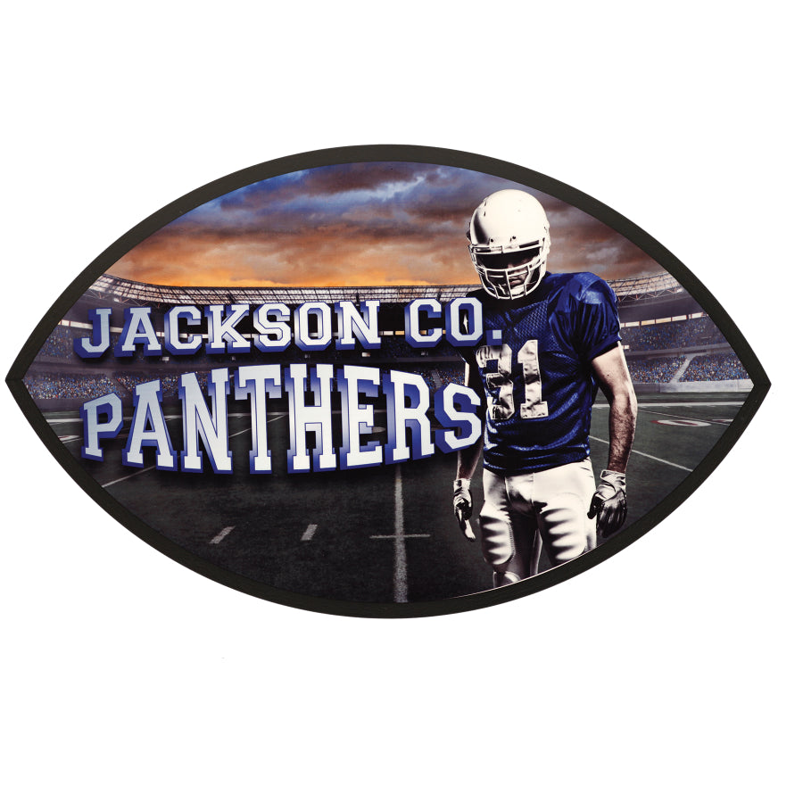 Football Plaque with Black Edge