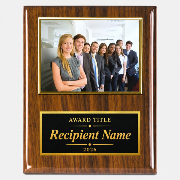 Portrait Gold Frame Plaque with Landscape Photo