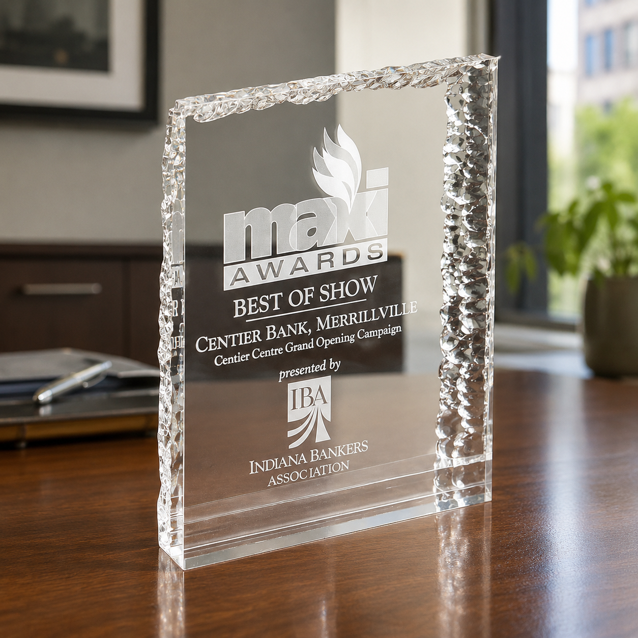 Crinkle Edge Block Acrylic Award