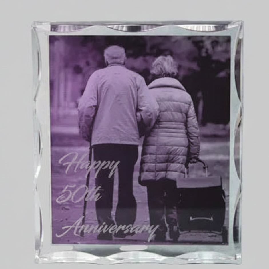 Acrylic Block with Scallop Edge