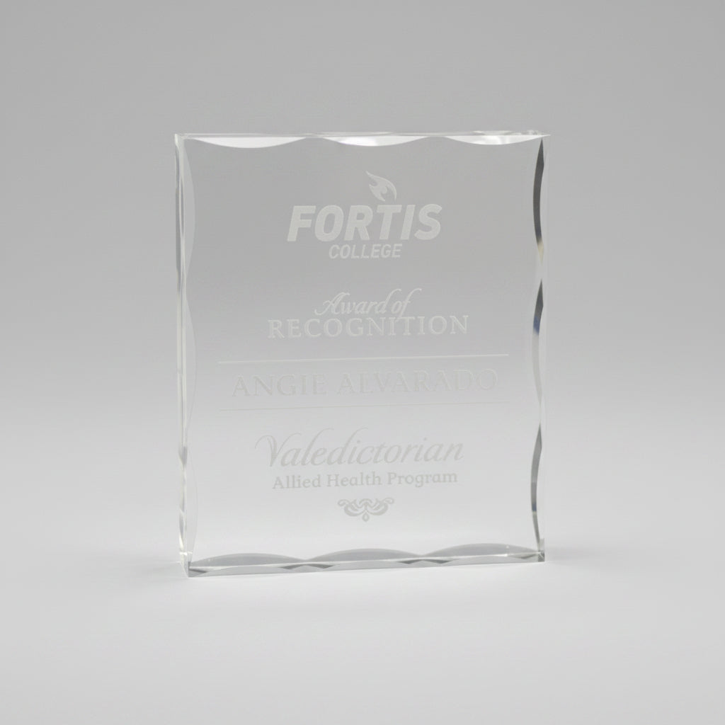 Acrylic Block with Scallop Edge