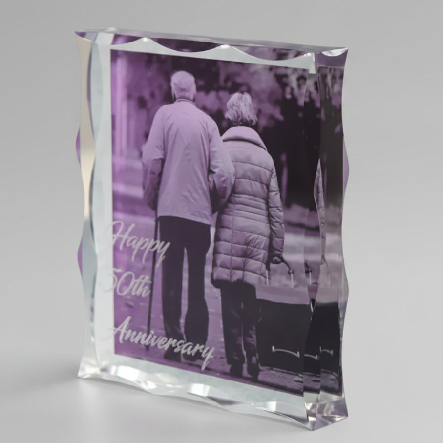 Acrylic Block with Scallop Edge