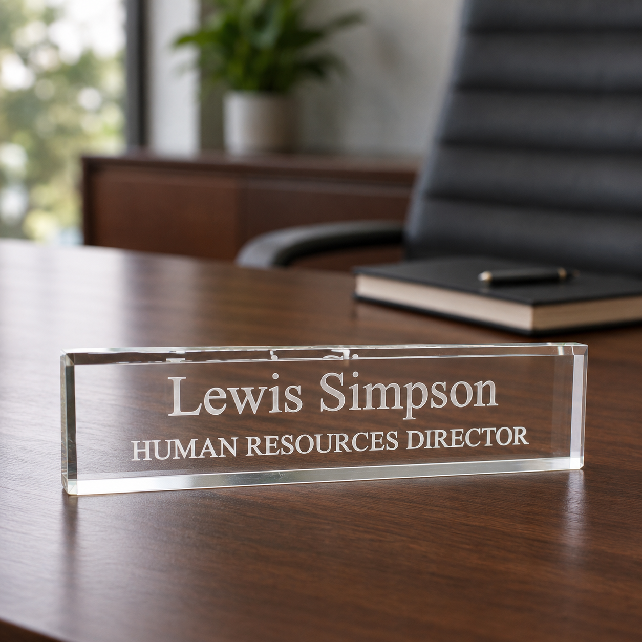 Acrylic Desk Wedge Nameplate