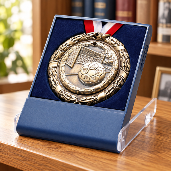 Acrylic Medallion Display Case in a realistic display setting