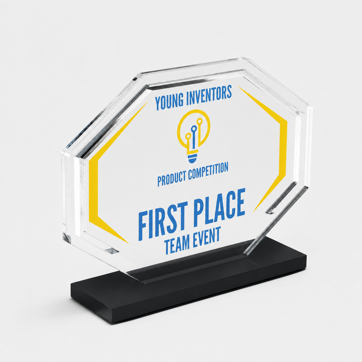 Octagon Acrylic Award with Black Base