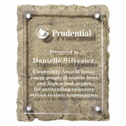 Stone-Look Plaque with Raised Acrylic Panel