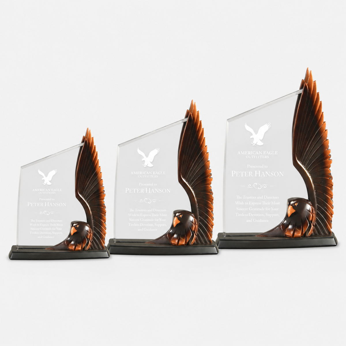 Upright Wing Eagle Acrylic Award