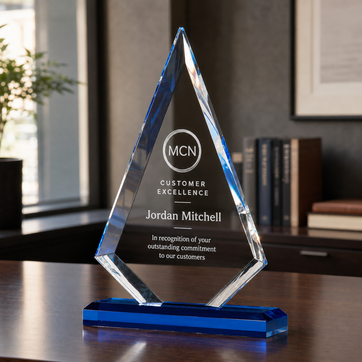 Blue Highlight Arrow Acrylic Award
