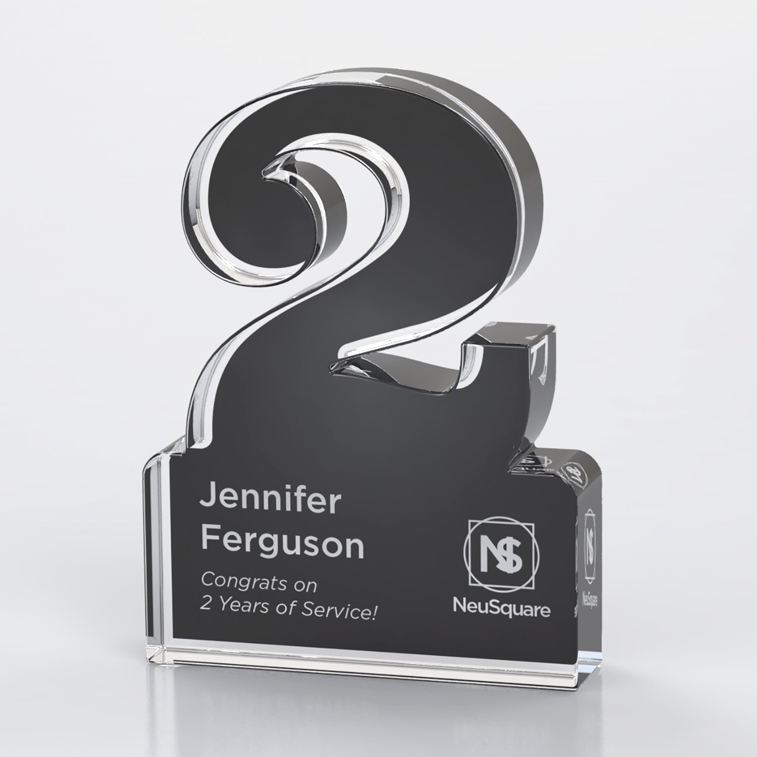 Brushed Metallic Years of Service Acrylic Award