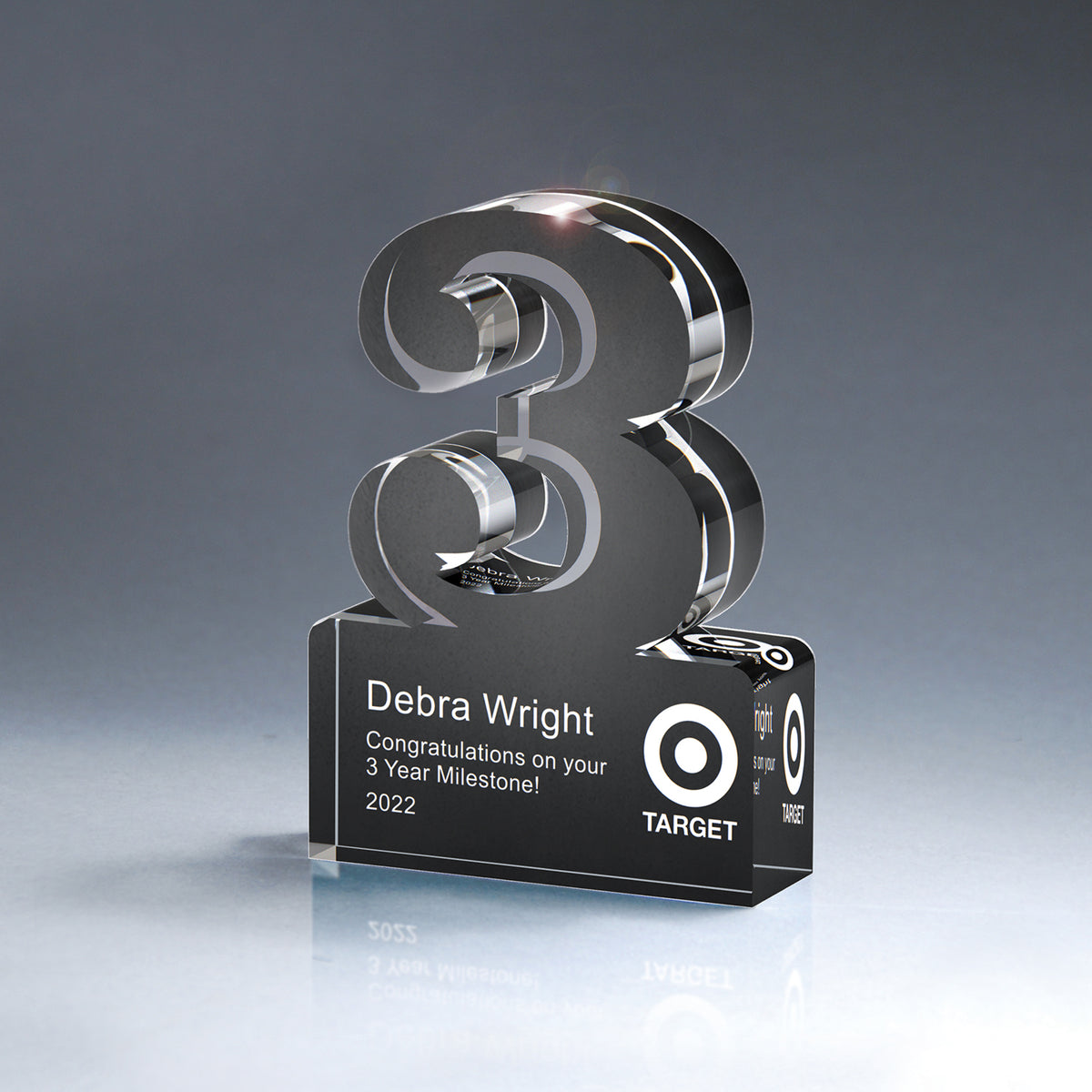 Brushed Metallic Years of Service Acrylic Award