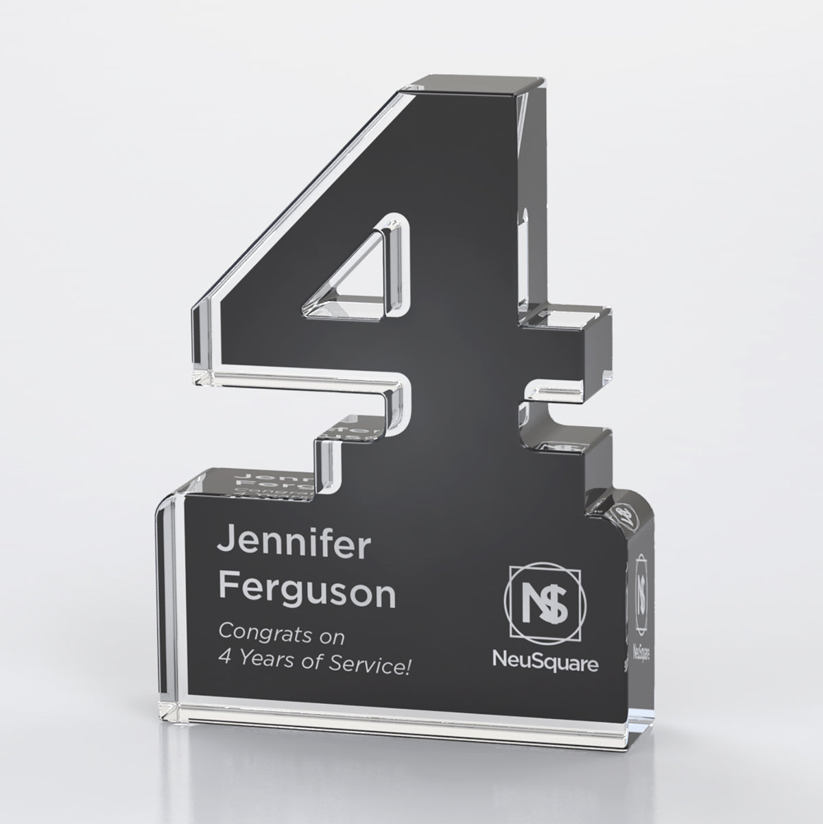 Brushed Metallic Years of Service Acrylic Award