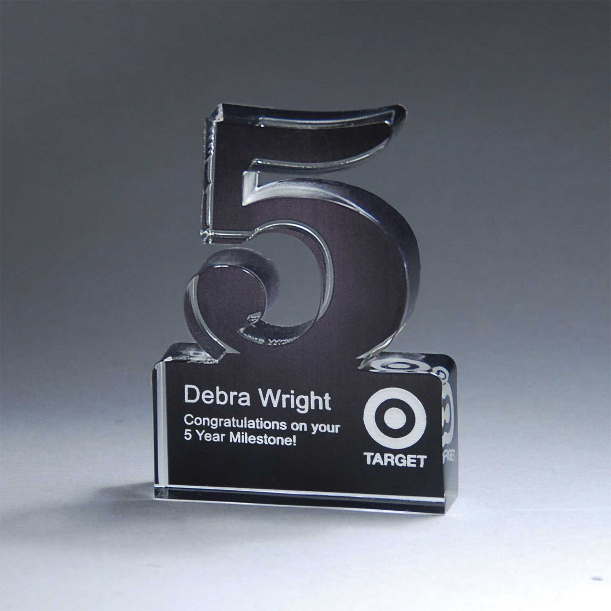 Brushed Metallic Years of Service Acrylic Award