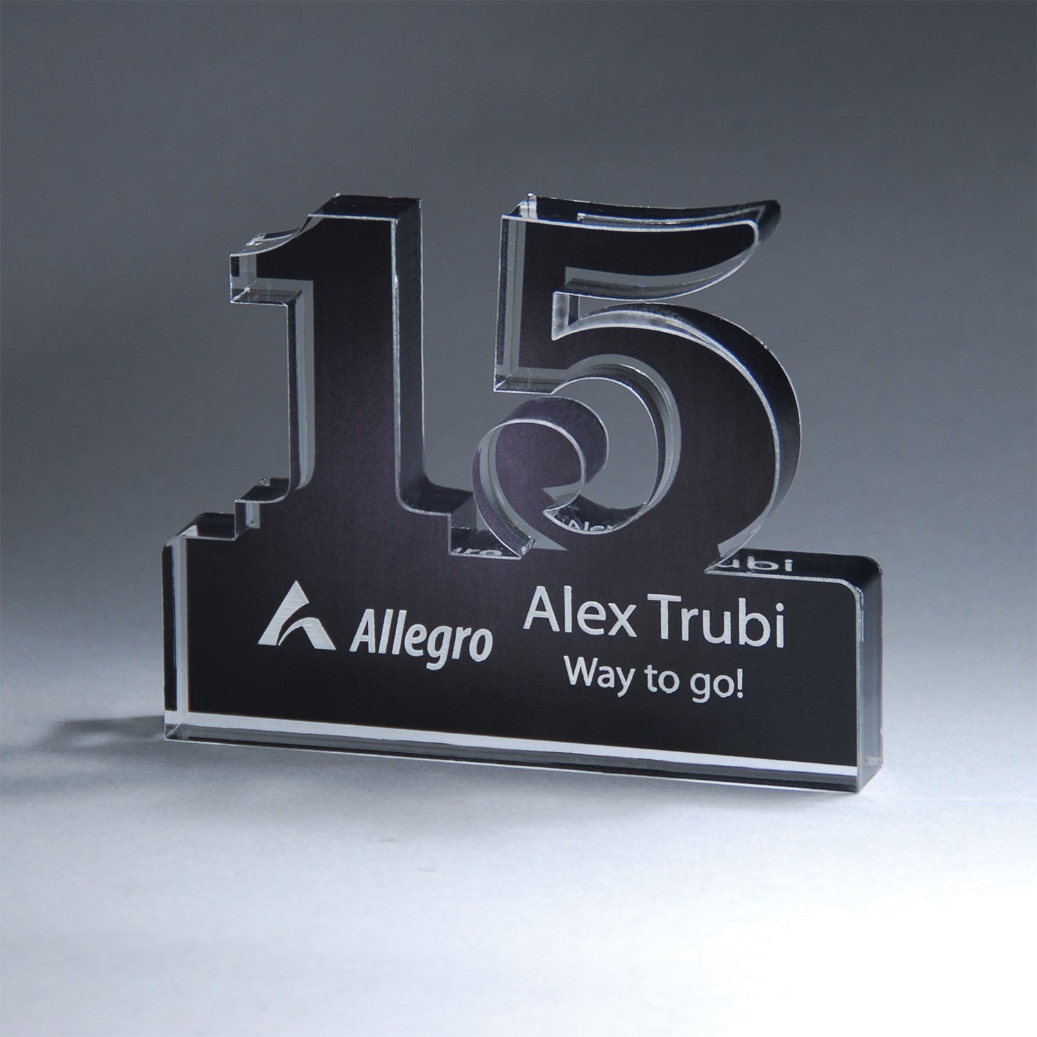 Brushed Metallic Years of Service Acrylic Award