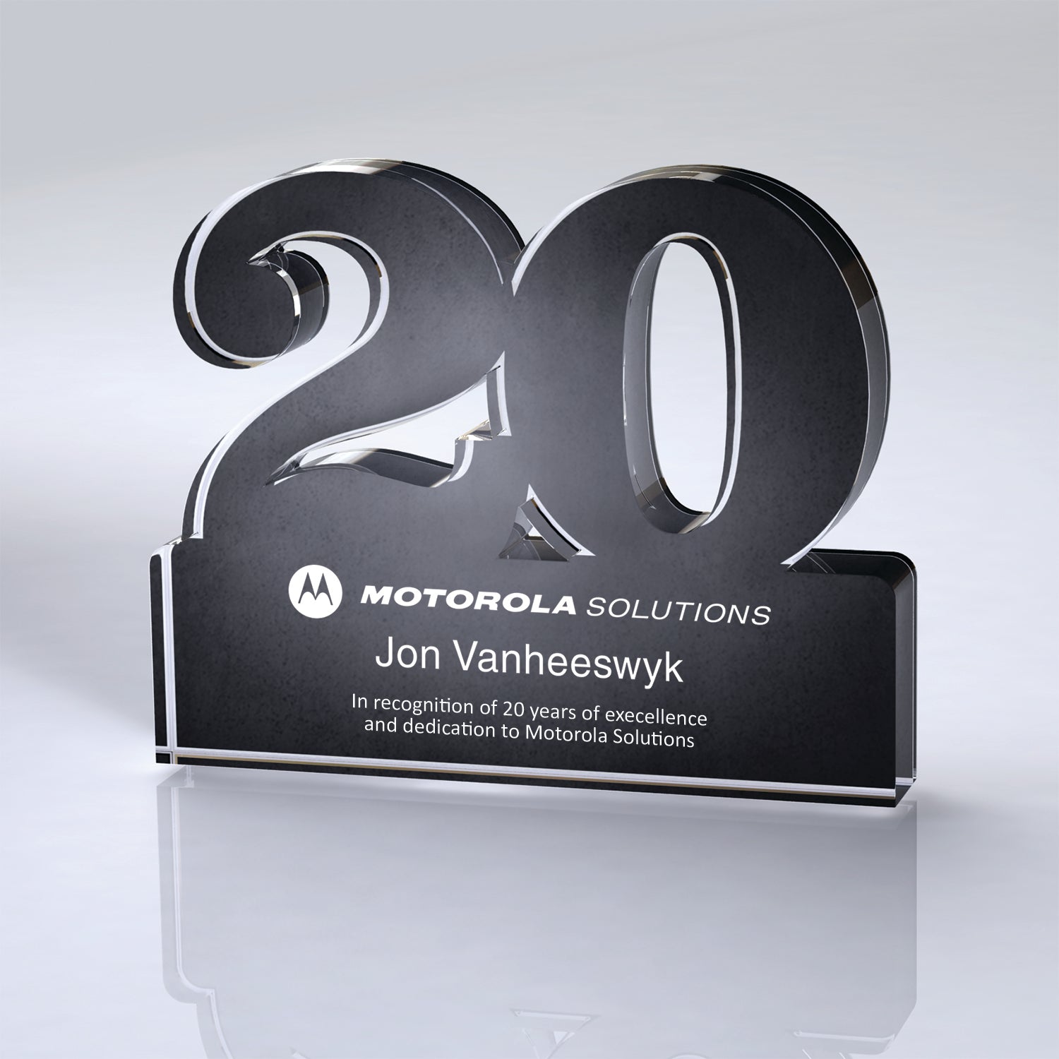 Brushed Metallic Years of Service Acrylic Award