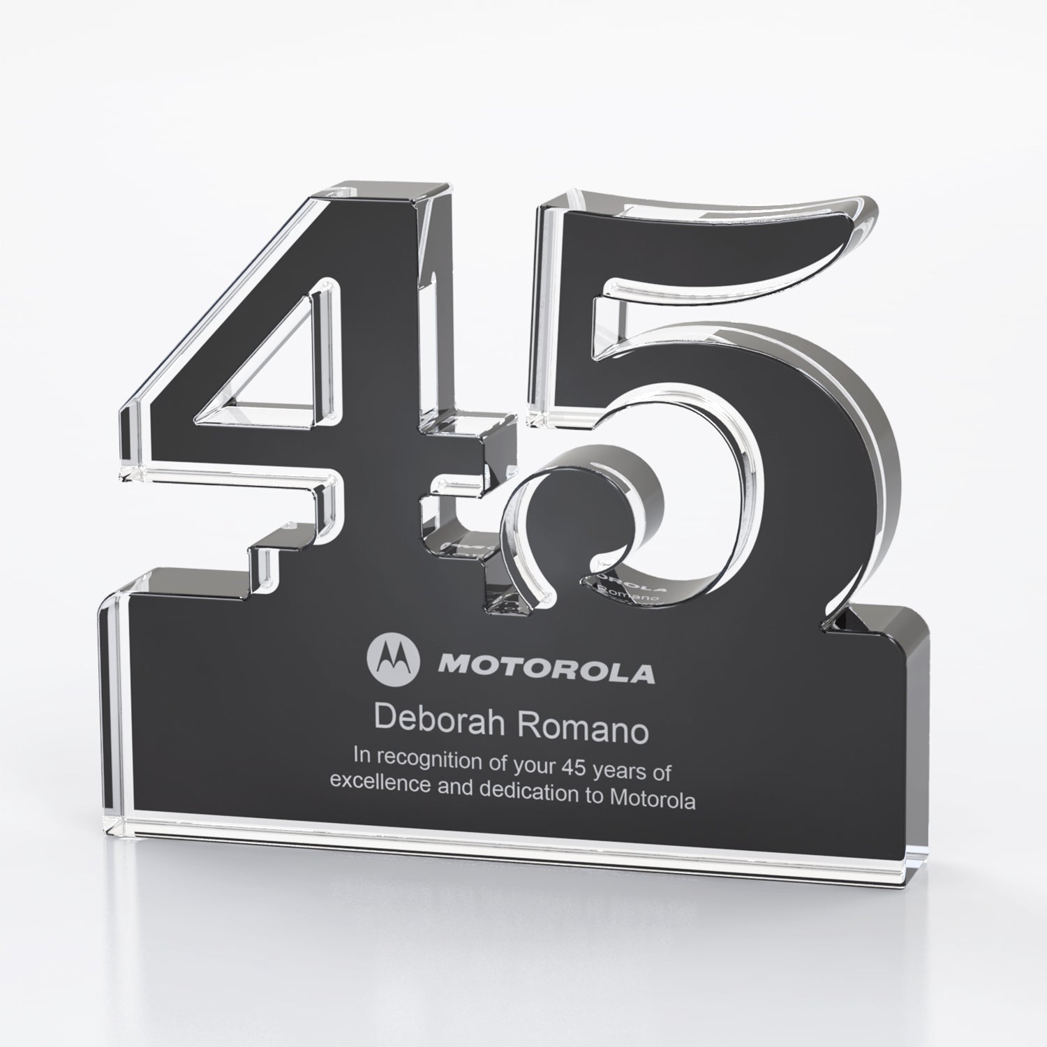 Brushed Metallic Years of Service Acrylic Award