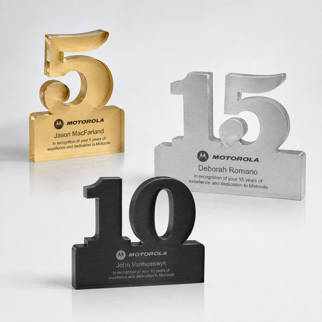 Brushed Metallic Years of Service Acrylic Award
