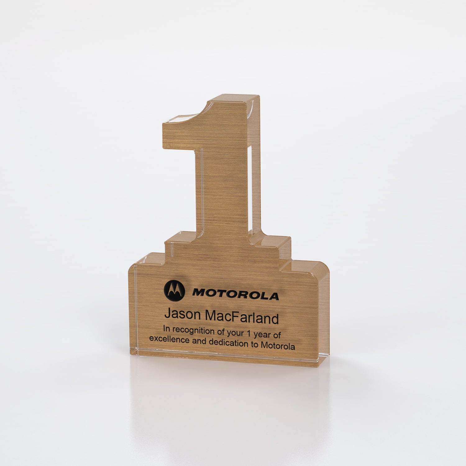 Brushed Metallic Years of Service Acrylic Award