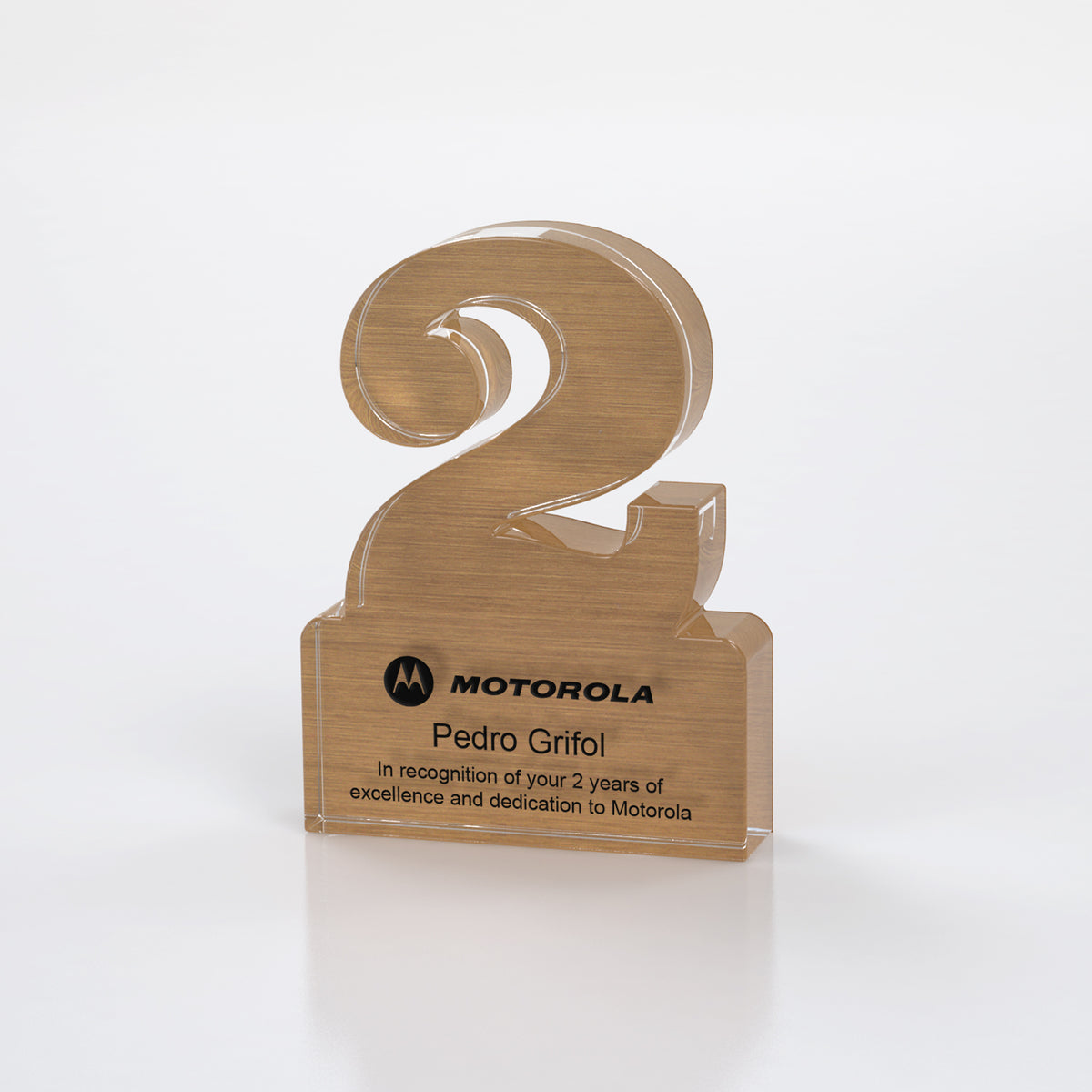 Brushed Metallic Years of Service Acrylic Award