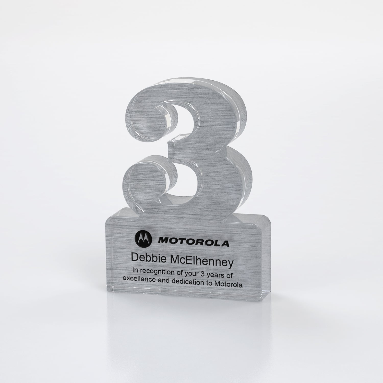 Brushed Metallic Years of Service Acrylic Award