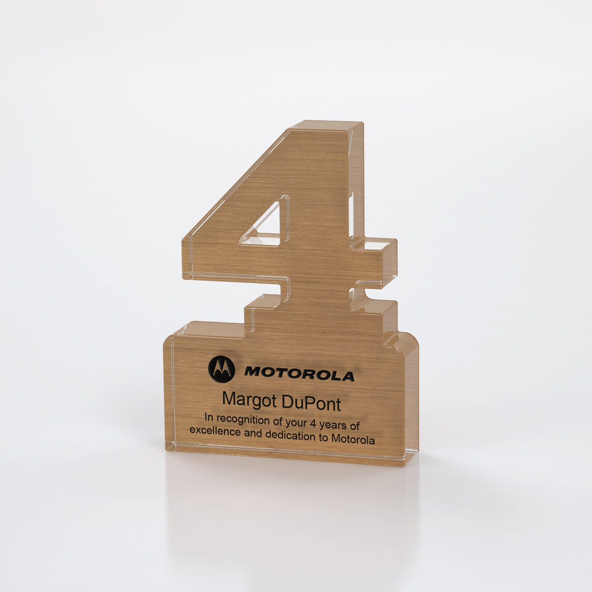 Brushed Metallic Years of Service Acrylic Award