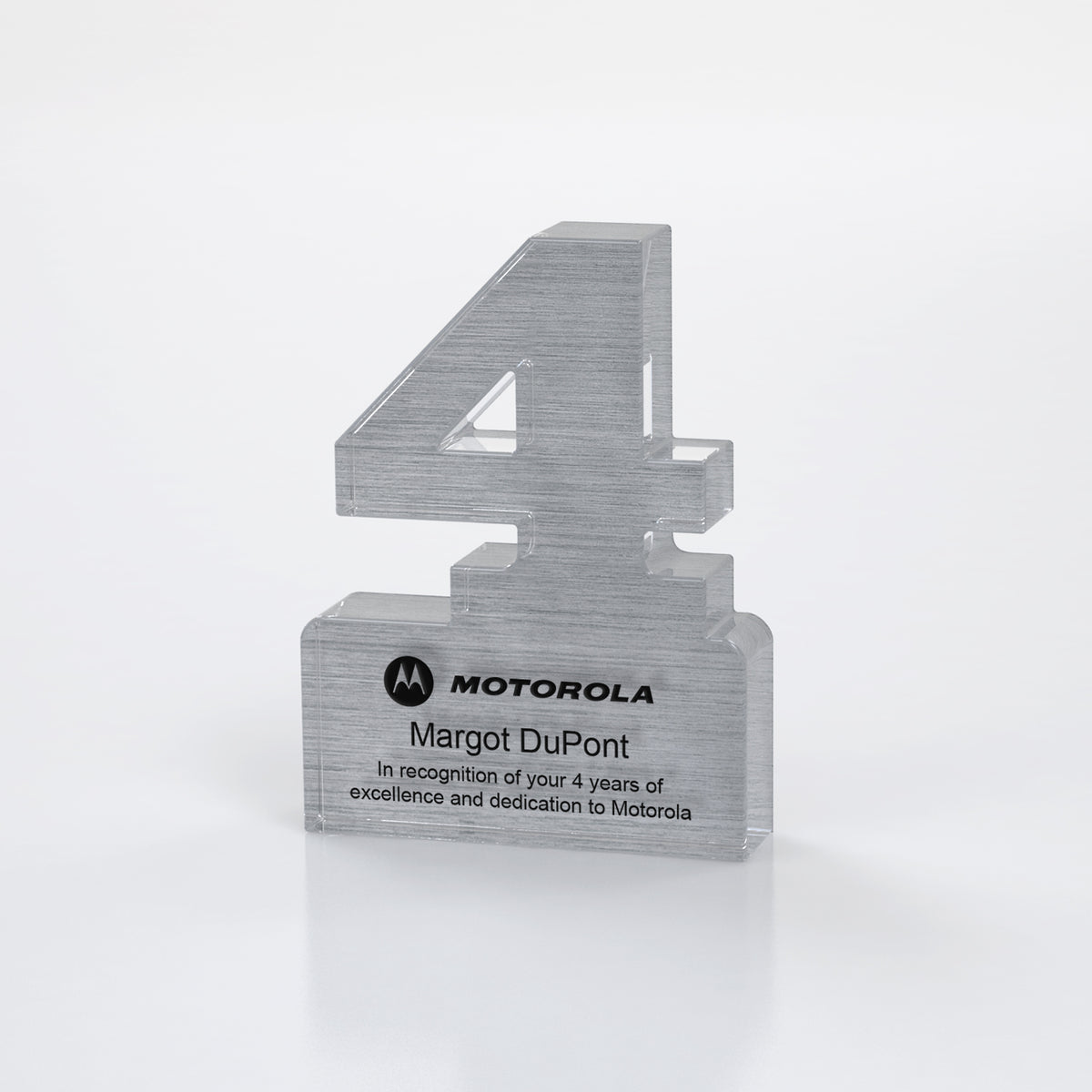 Brushed Metallic Years of Service Acrylic Award