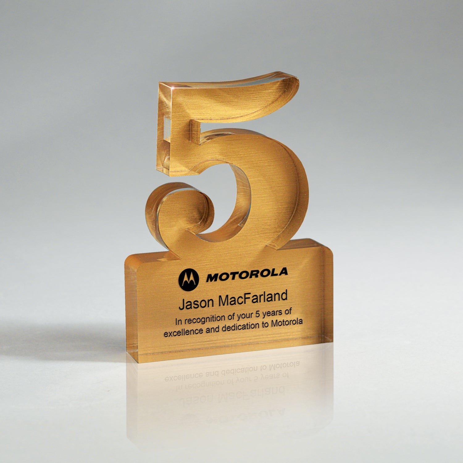 Brushed Metallic Years of Service Acrylic Award